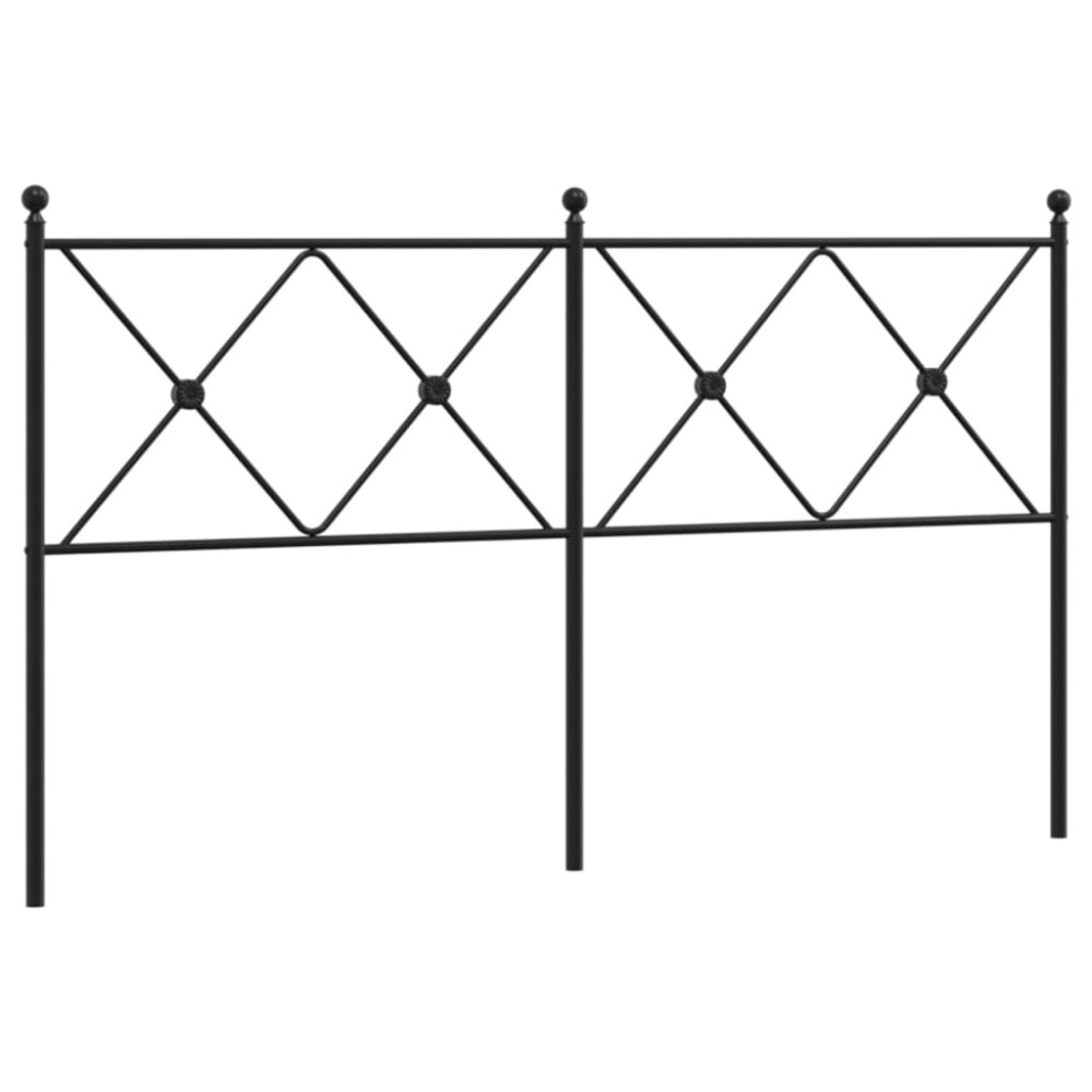 vidaXL Tăblie de pat metalică, negru, 150 cm