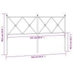 vidaXL Tăblie de pat metalică, negru, 150 cm