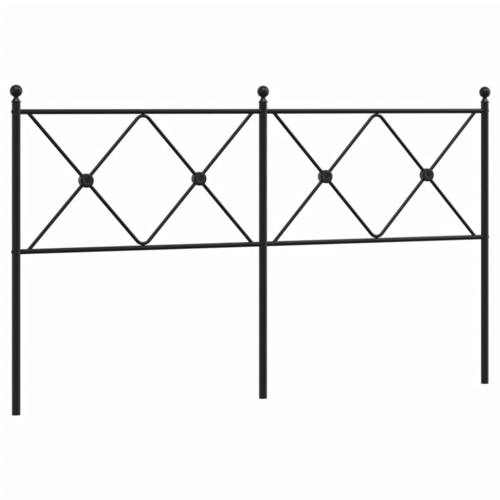 vidaXL Tăblie de pat metalică, negru, 160 cm