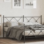 vidaXL Tăblie de pat metalică, negru, 180 cm vidaXL Tăblie de pat metalică, negru, 180 cm