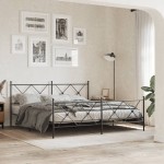 vidaXL Tăblie de pat metalică, negru, 180 cm vidaXL Tăblie de pat metalică, negru, 180 cm