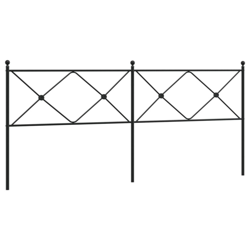 vidaXL Tăblie de pat metalică, negru, 193 cm