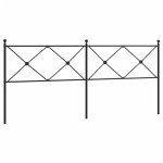 vidaXL Tăblie de pat metalică, negru, 200 cm