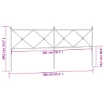 vidaXL Tăblie de pat metalică, negru, 200 cm