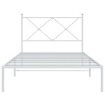 vidaXL Cadru de pat din metal cu tăblie, alb, 100x200 cm