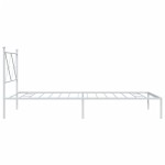 vidaXL Cadru de pat din metal cu tăblie, alb, 100x200 cm