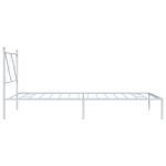 vidaXL Cadru de pat din metal cu tăblie, alb, 107x203 cm