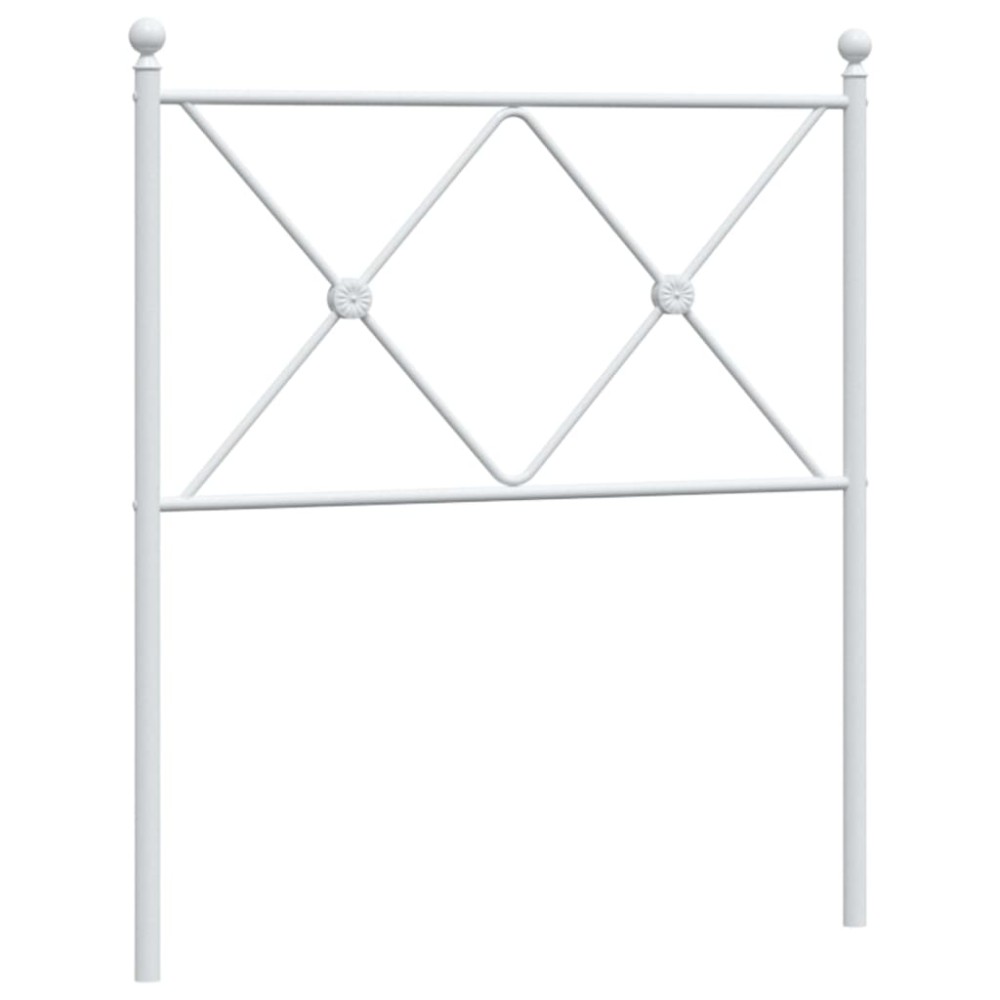 vidaXL Tăblie de pat metalică, alb, 75 cm