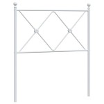 vidaXL Tăblie de pat metalică, alb, 75 cm