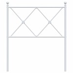 vidaXL Tăblie de pat metalică, alb, 75 cm