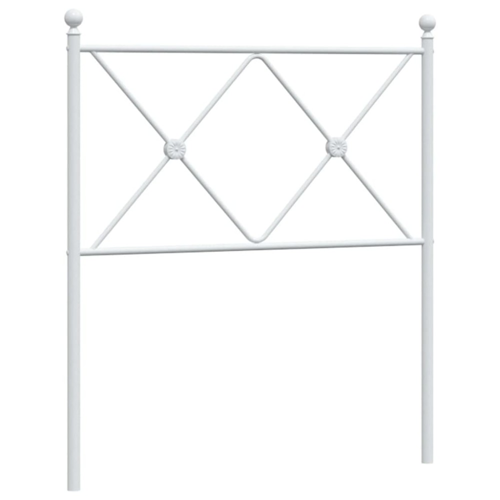 vidaXL Tăblie de pat metalică, alb, 80 cm