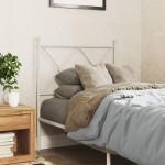 vidaXL Tăblie de pat metalică, alb, 80 cm vidaXL Tăblie de pat metalică, alb, 80 cm