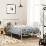 vidaXL Tăblie de pat metalică, alb, 90 cm vidaXL Tăblie de pat metalică, alb, 90 cm