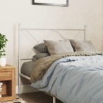 vidaXL Tăblie de pat metalică, alb, 100 cm
