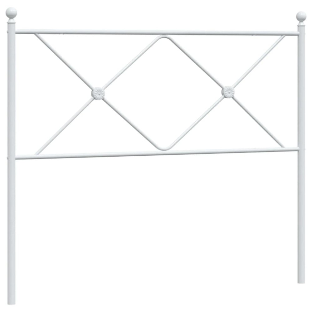 vidaXL Tăblie de pat metalică, alb, 107 cm