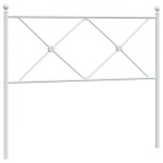vidaXL Tăblie de pat metalică, alb, 107 cm