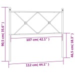 vidaXL Tăblie de pat metalică, alb, 107 cm