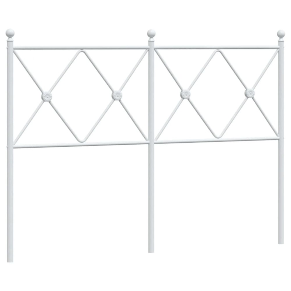 vidaXL Tăblie de pat metalică, alb, 120 cm