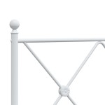 vidaXL Tăblie de pat metalică, alb, 137 cm
