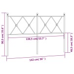 vidaXL Tăblie de pat metalică, alb, 137 cm