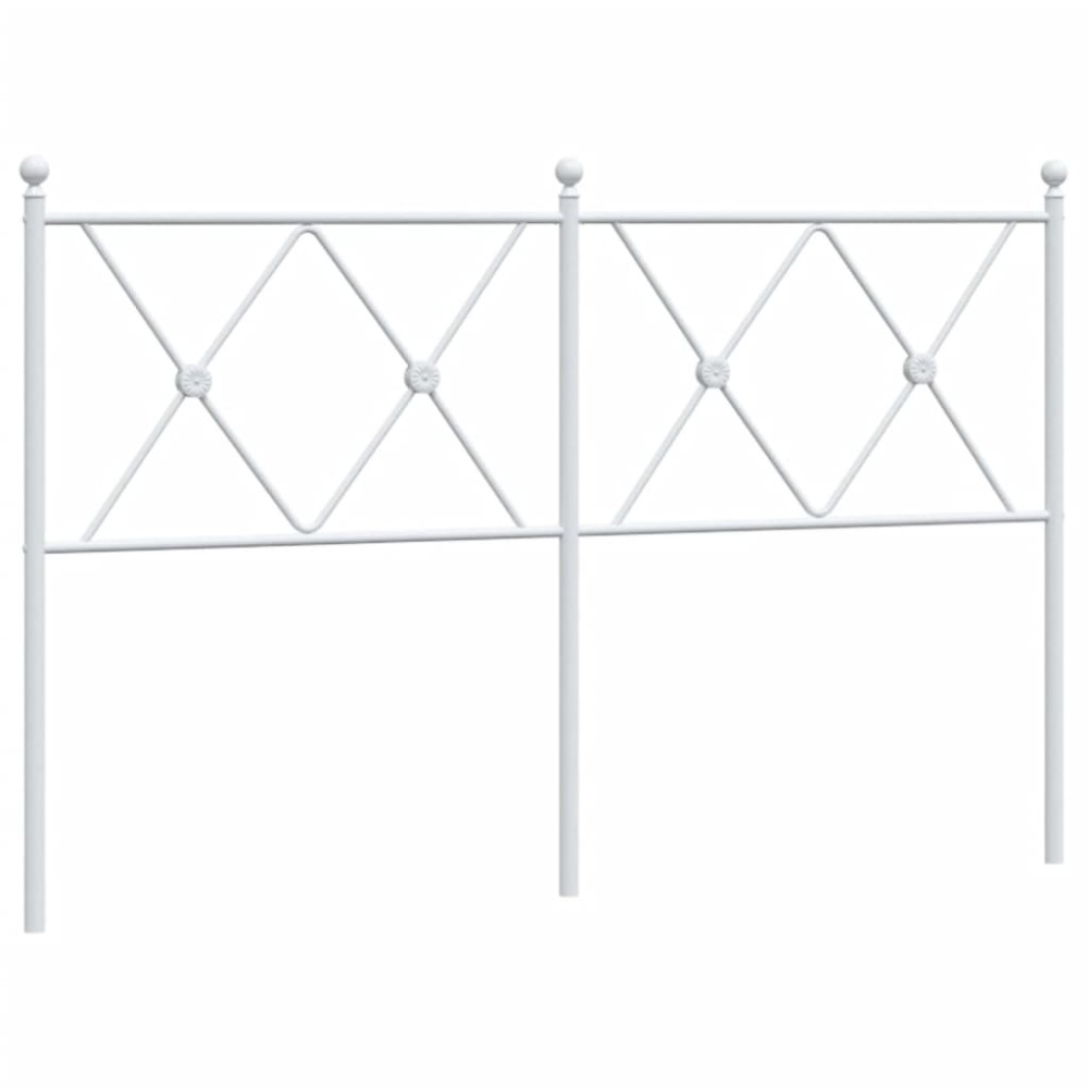 vidaXL Tăblie de pat metalică, alb, 140 cm