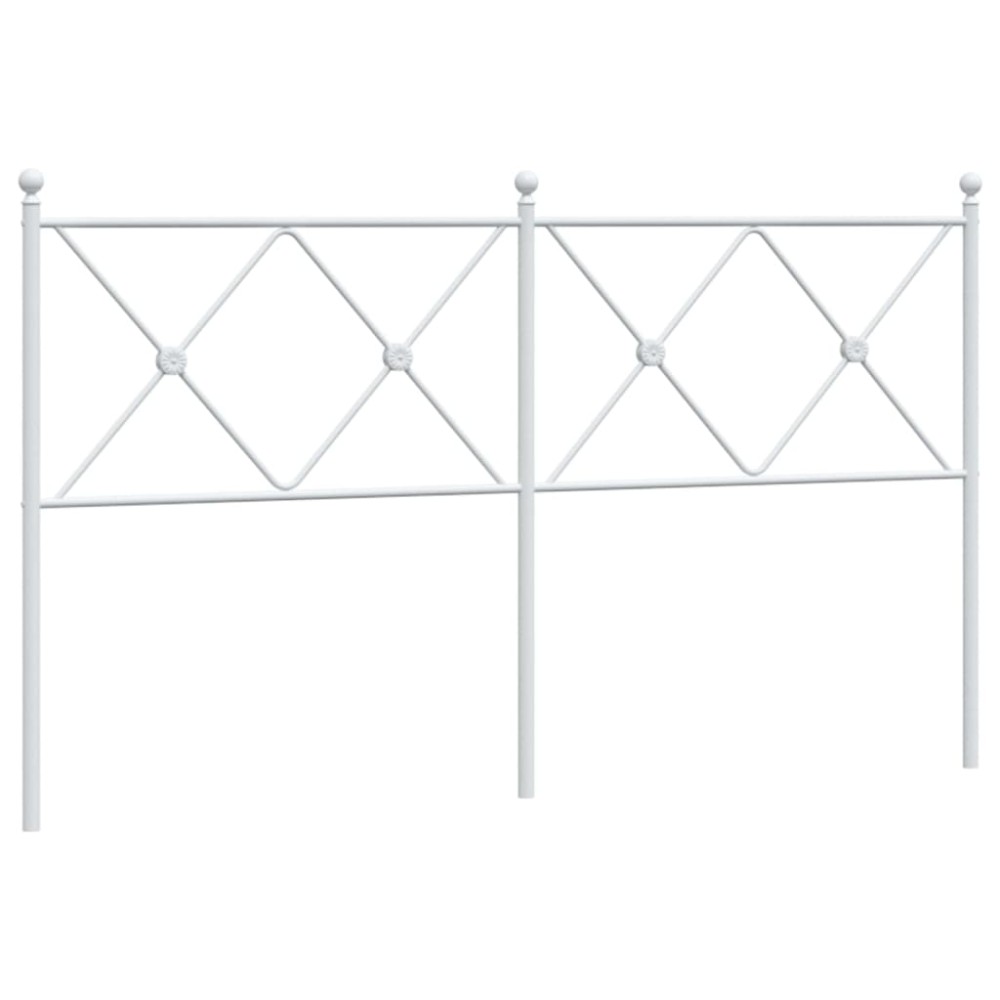 vidaXL Tăblie de pat metalică, alb, 150 cm