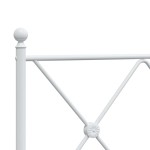 vidaXL Tăblie de pat metalică, alb, 150 cm