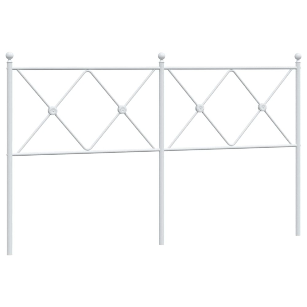 vidaXL Tăblie de pat metalică, alb, 160 cm