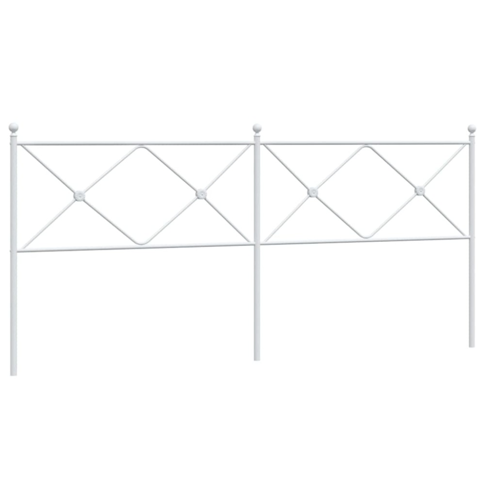vidaXL Tăblie de pat metalică, alb, 200 cm
