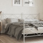 vidaXL Tăblie de pat metalică, alb, 200 cm vidaXL Tăblie de pat metalică, alb, 200 cm