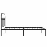 vidaXL Cadru de pat din metal cu tăblie, negru, 107x203 cm