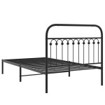 vidaXL Cadru de pat din metal cu tăblie, negru, 107x203 cm