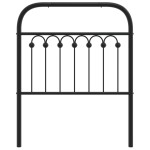 vidaXL Tăblie de pat metalică, negru, 75 cm