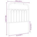 vidaXL Tăblie de pat metalică, negru, 75 cm