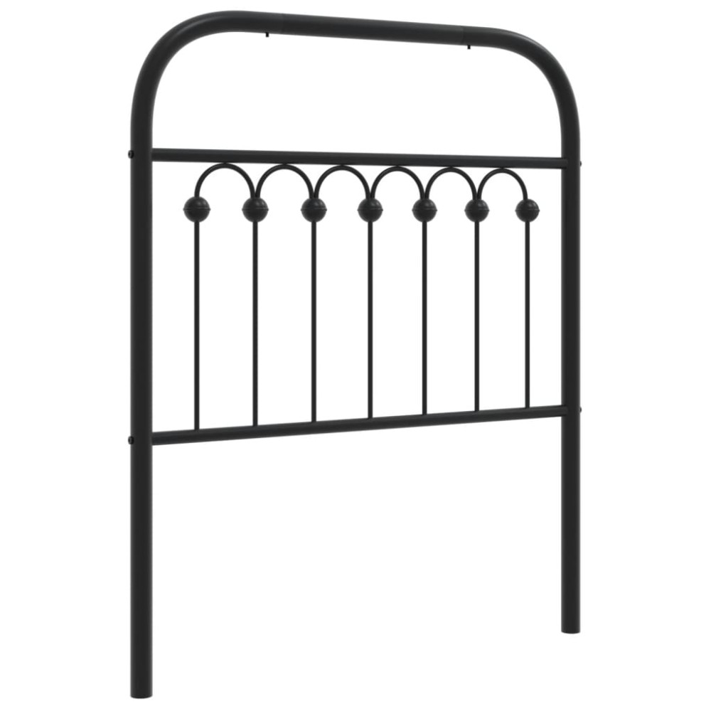 vidaXL Tăblie de pat metalică, negru, 80 cm