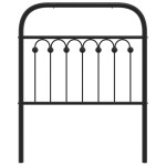 vidaXL Tăblie de pat metalică, negru, 80 cm