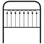 vidaXL Tăblie de pat metalică, negru, 90 cm