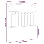 vidaXL Tăblie de pat metalică, negru, 90 cm