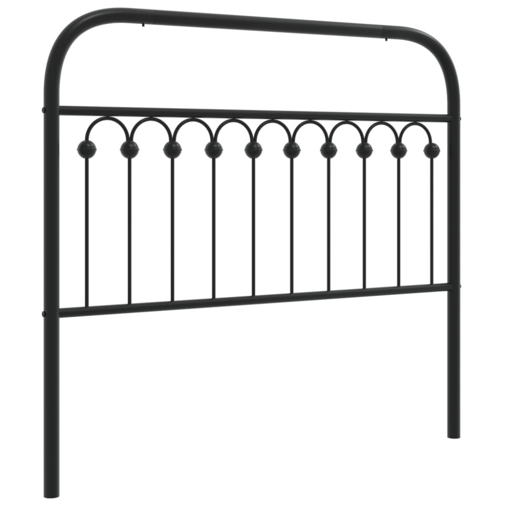 vidaXL Tăblie de pat metalică, negru, 107 cm