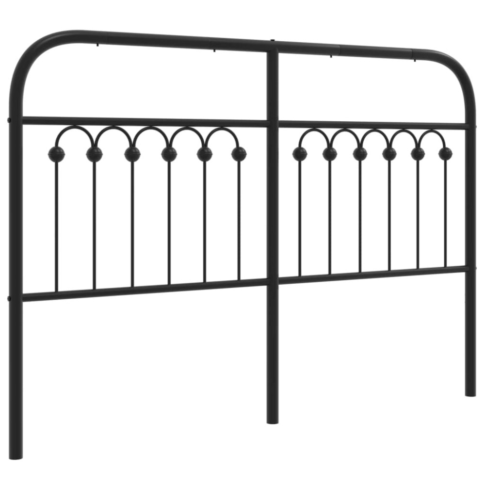 vidaXL Tăblie de pat metalică, negru, 135 cm