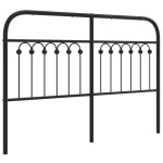 vidaXL Tăblie de pat metalică, negru, 135 cm