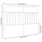 vidaXL Tăblie de pat metalică, negru, 135 cm