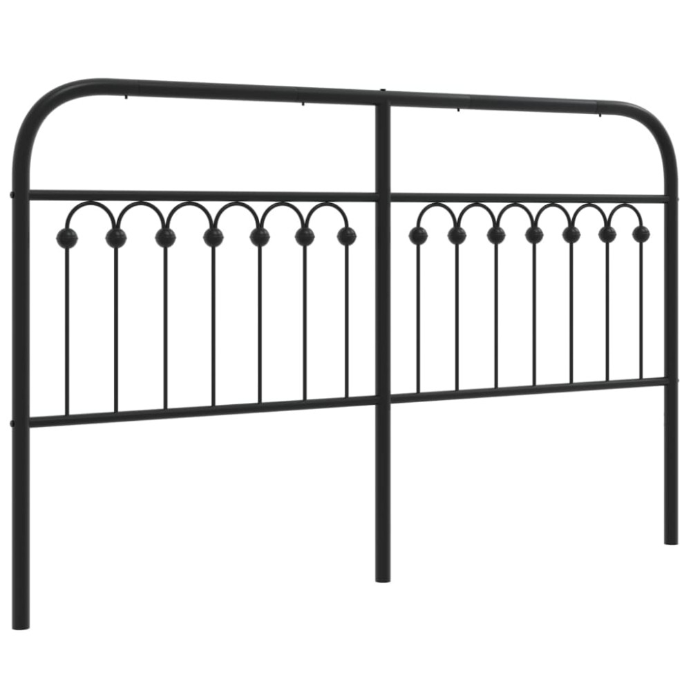 vidaXL Tăblie de pat metalică, negru, 150 cm