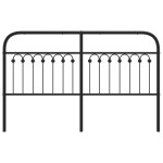 vidaXL Tăblie de pat metalică, negru, 150 cm