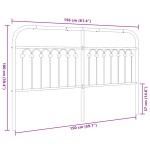 vidaXL Tăblie de pat metalică, negru, 150 cm