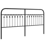 vidaXL Tăblie de pat metalică, negru, 180 cm