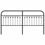 vidaXL Tăblie de pat metalică, negru, 180 cm