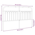 vidaXL Tăblie de pat metalică, negru, 180 cm