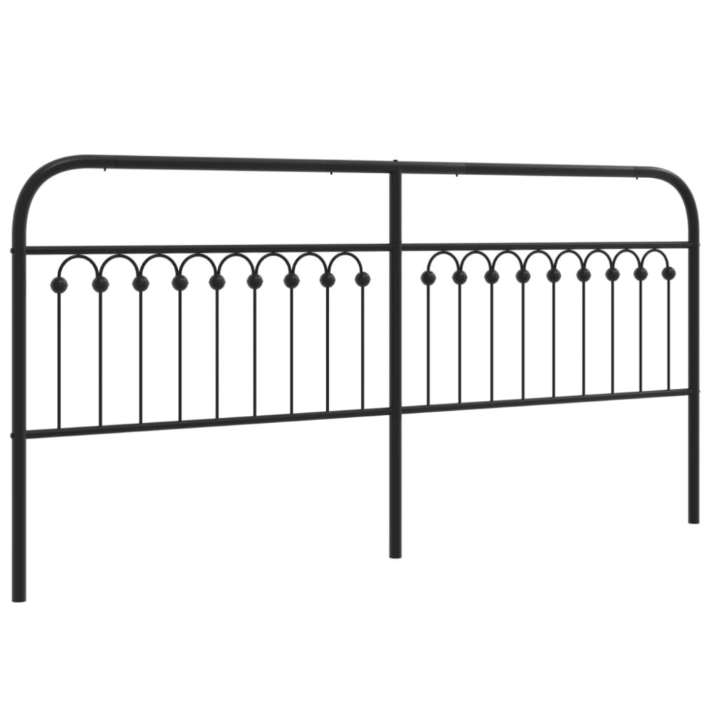 vidaXL Tăblie de pat metalică, negru, 193 cm