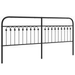 vidaXL Tăblie de pat metalică, negru, 193 cm